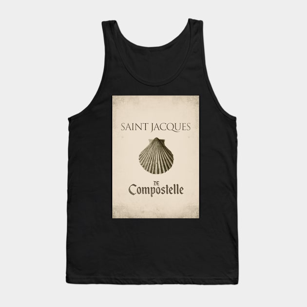 Old poster Santiago de Compostela Tank Top by Labonneepoque